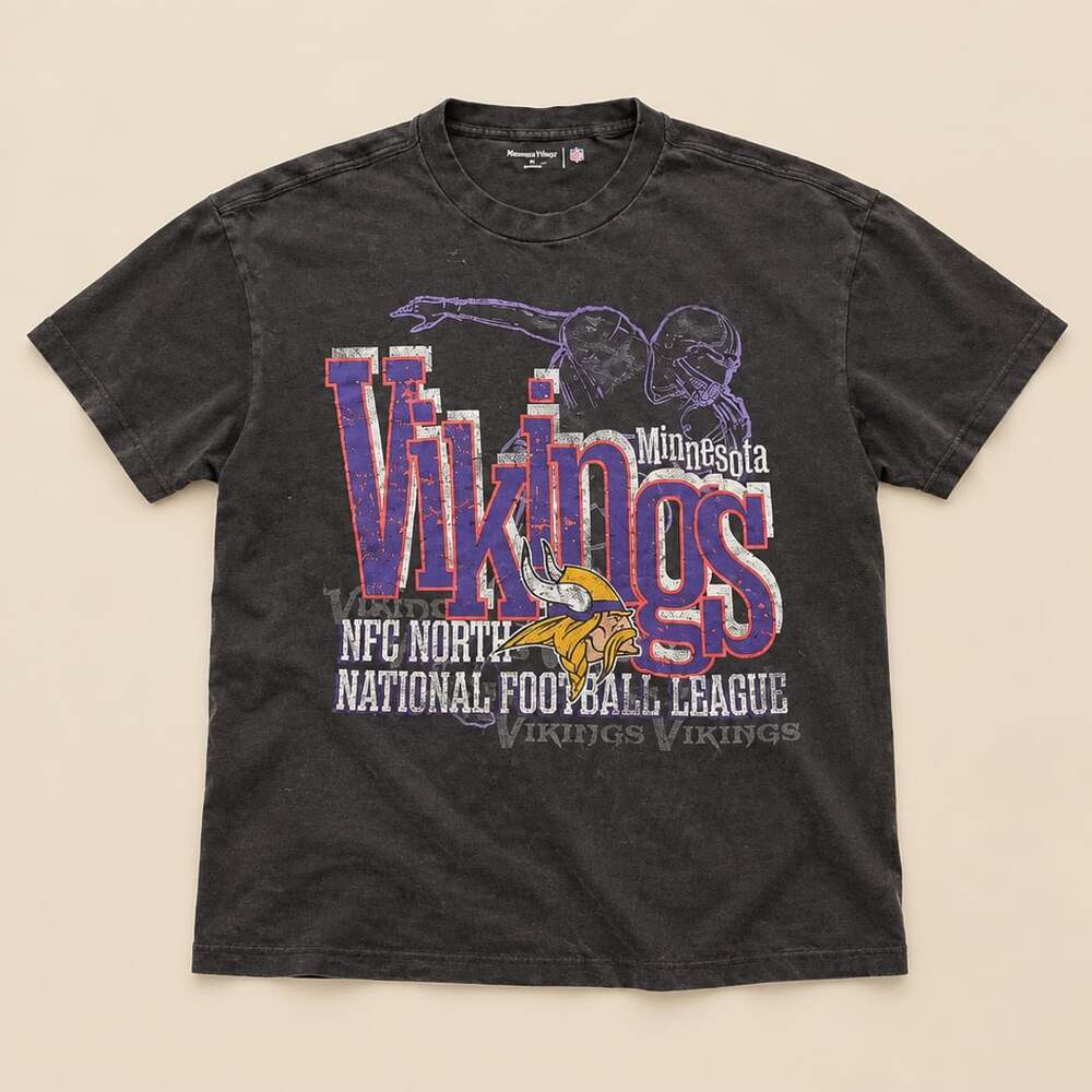 Abercrombie & Fitch Minnesota Vikings Graphic T-Shirt Size L Black